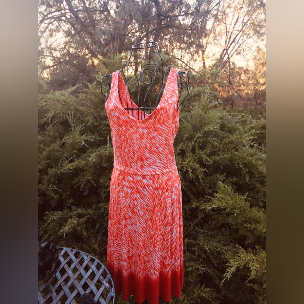 Athlete pastel orange and white Fit and Flare Sleeveless Mini Dress - Picture 7 of 10